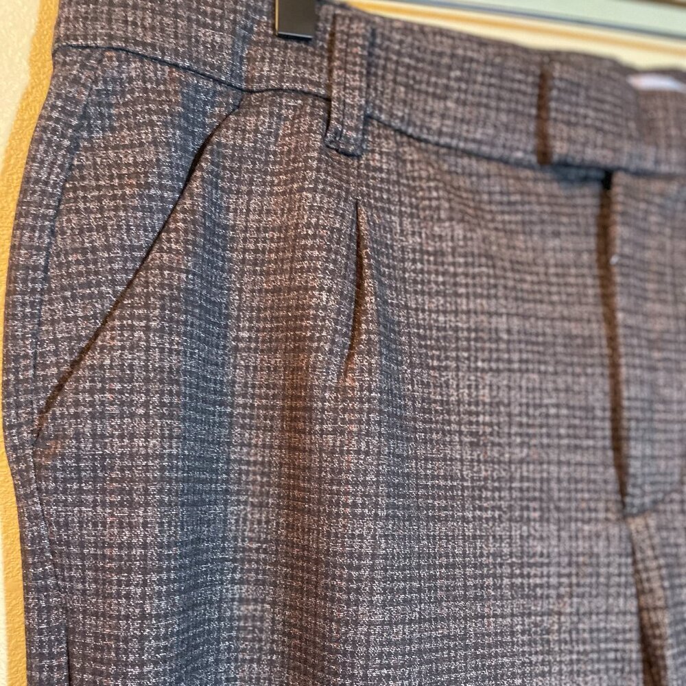 High rise pleated ankle straight leg pants